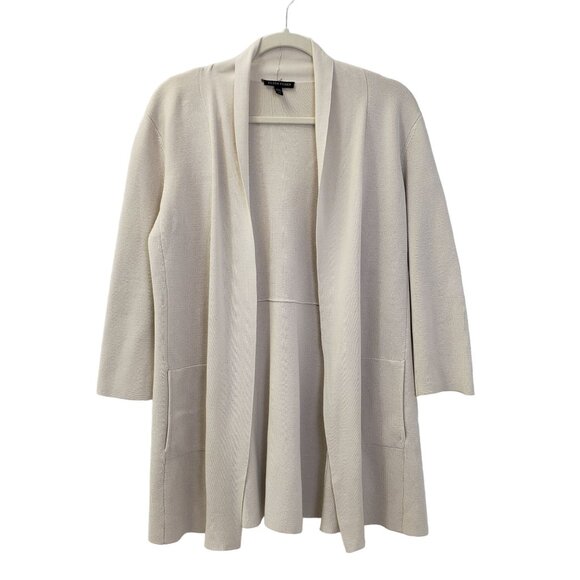 Eileen Fisher Silk Blend Open Longline Cardigan Sweater Size Small - Picture 1 of 6